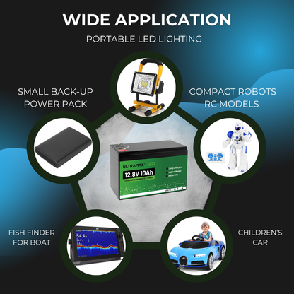ULTRAMAX Neo 12V 10Ah Lithium Battery (LiFePO4)
