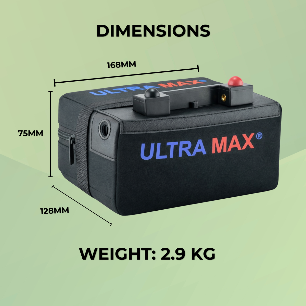 Ultramax 27-36 Hole Lithium Golf Trolley Battery 12V 22Ah (EU)