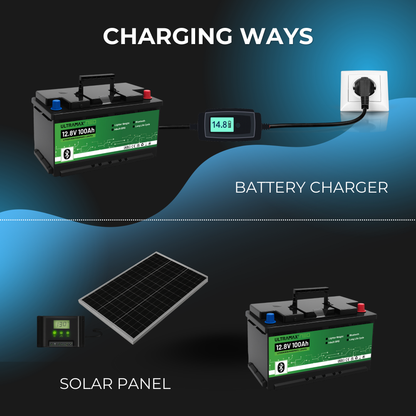 ULTRAMAX Neo 12V 100Ah Lithium Battery (LiFePO4) European DIN H8/L5 size with Bluetooth