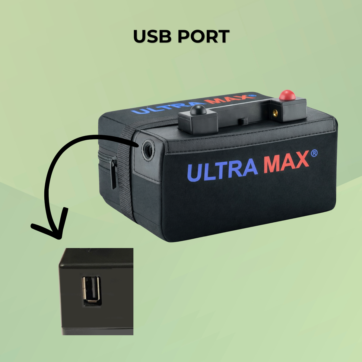 Ultramax 27-36 Hole Lithium Golf Trolley Battery 12V 22Ah (EU)