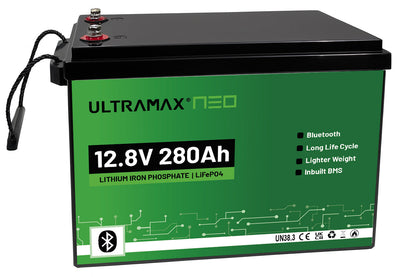 ULTRAMAX Neo 12V 280ah Lithium Battery (LiFePO4) with Bluetooth