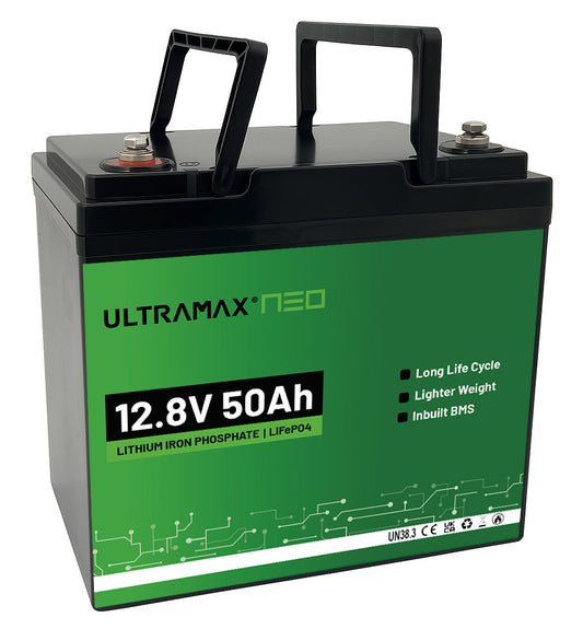 ULTRAMAX Neo 12V 50Ah Lithium Battery (LiFePO4) with Bluetooth