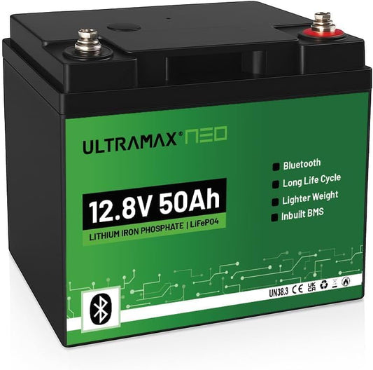 ULTRAMAX Neo 12V 50Ah Lithium Battery (LiFePO4) with Bluetooth