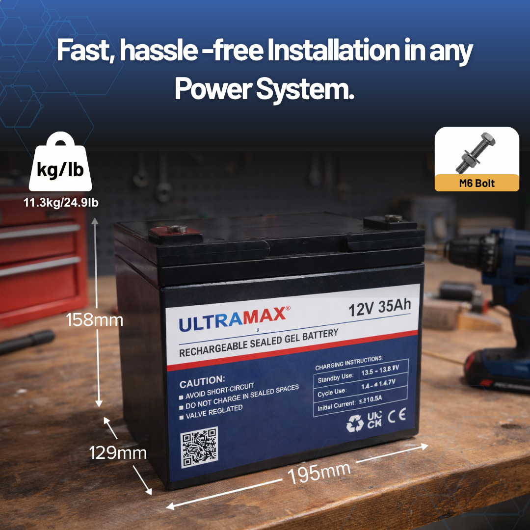 UltraMax 12V 35Ah, NPG35-12 Sealed Gel Battery