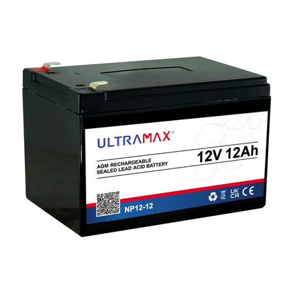 UltraMax 12V 12Ah, NP12-12 Sealed Lead Acid Battery