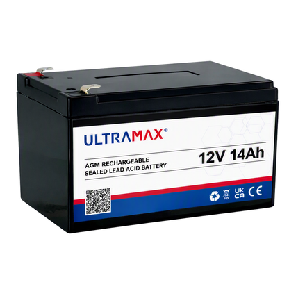 UltraMax 12V 14Ah, NP14-12 Sealed Lead Acid Battery
