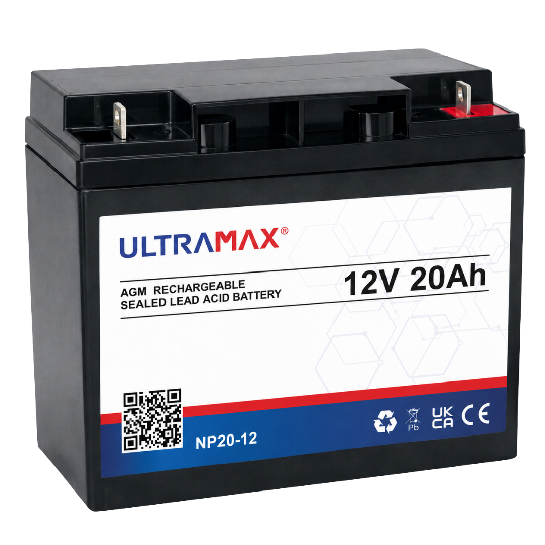 UltraMax 12V 20Ah, NP20-12 Sealed Lead Acid Battery