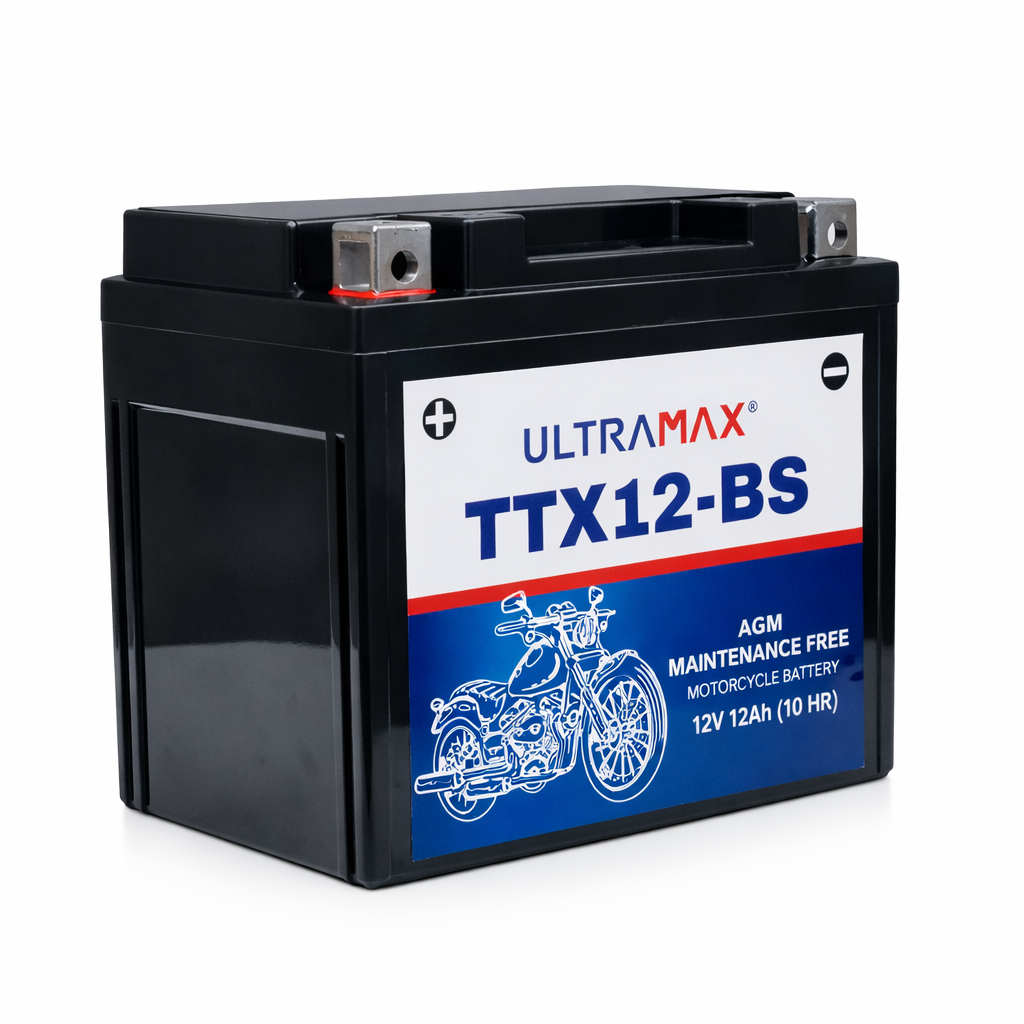 UltraMax 12V 10Ah YTX12-BS Motorradbatterie Ersatz (TTX12-BS)