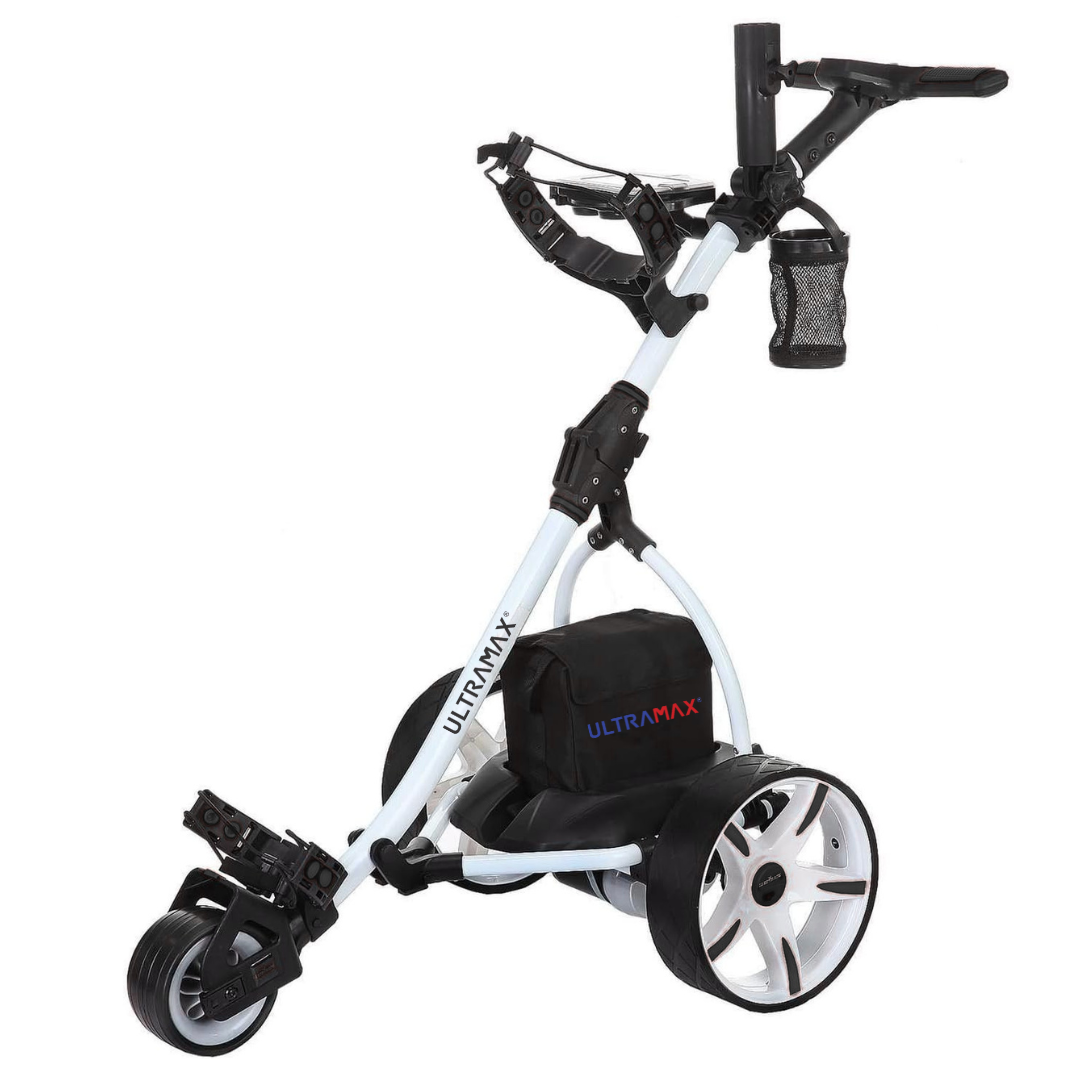 Ultramax Elektro-Golftrolley mit Bleiakku & Ladegerät | 18-Loch | 100 £ kostenloses Zubehör