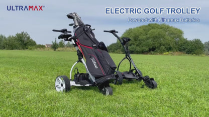 Chariot de golf électrique télécommandé Ultramax avec batterie au lithium et chargeur | 36 trous | Accessoires gratuits d'une valeur de 100 £