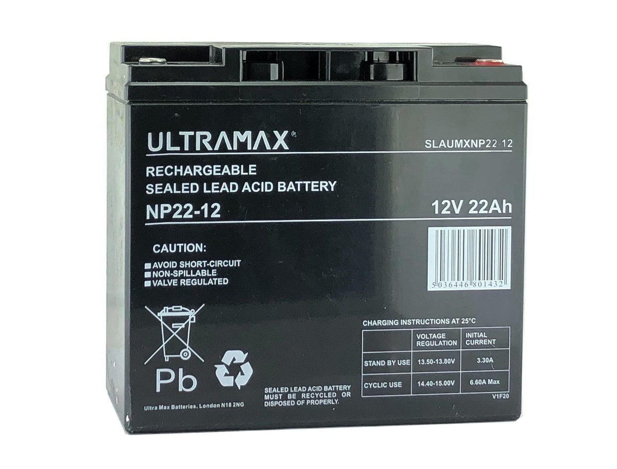 UltraMax 12V 22Ah, NP22-12 Sealed Lead Acid Battery