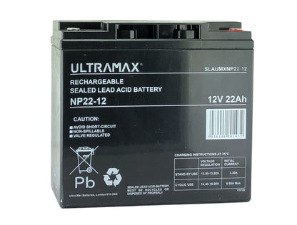 UltraMax 12V 22Ah, NP22-12 Sealed Lead Acid Battery
