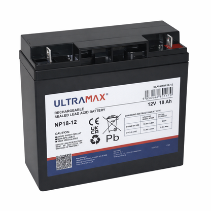 UltraMax 12V 18Ah, NP18-12 Sealed Lead Acid Battery